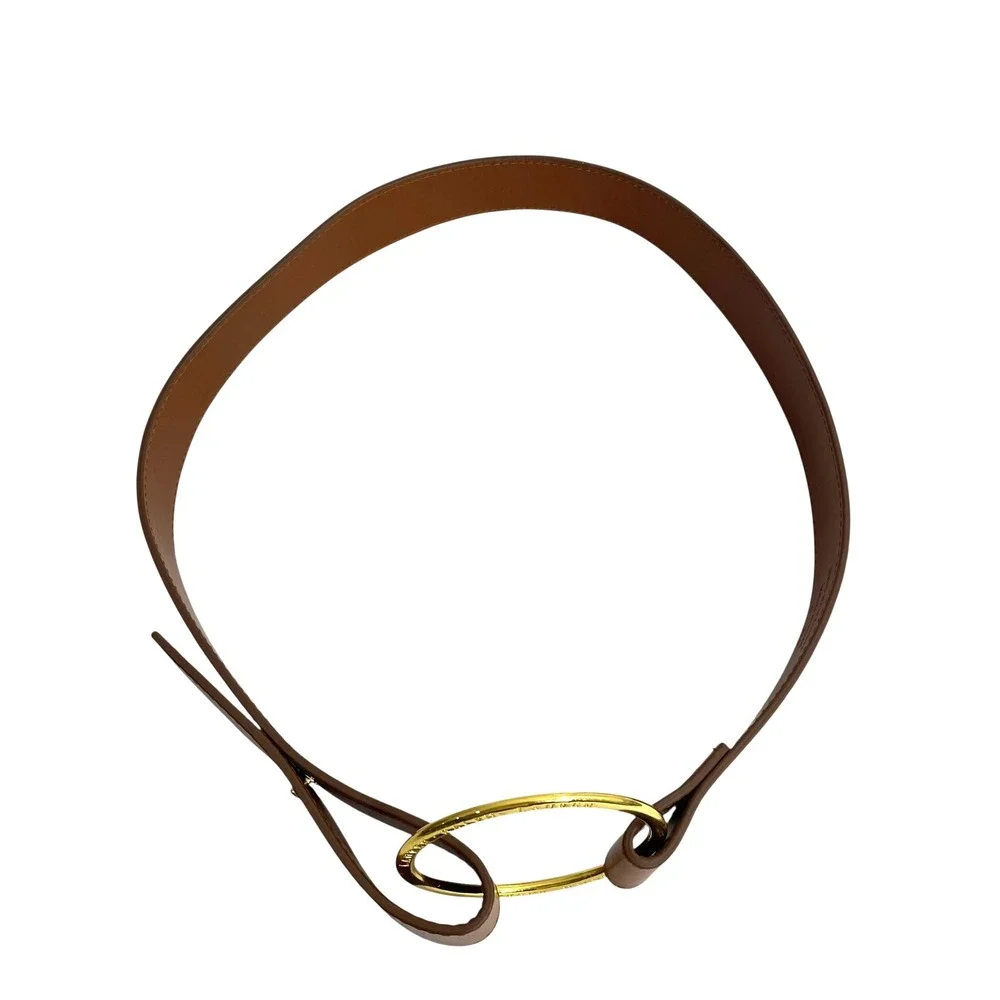 Ralph Lauren O-Ring Equestrian Leather‎ Statement Belt Size 12 Brown